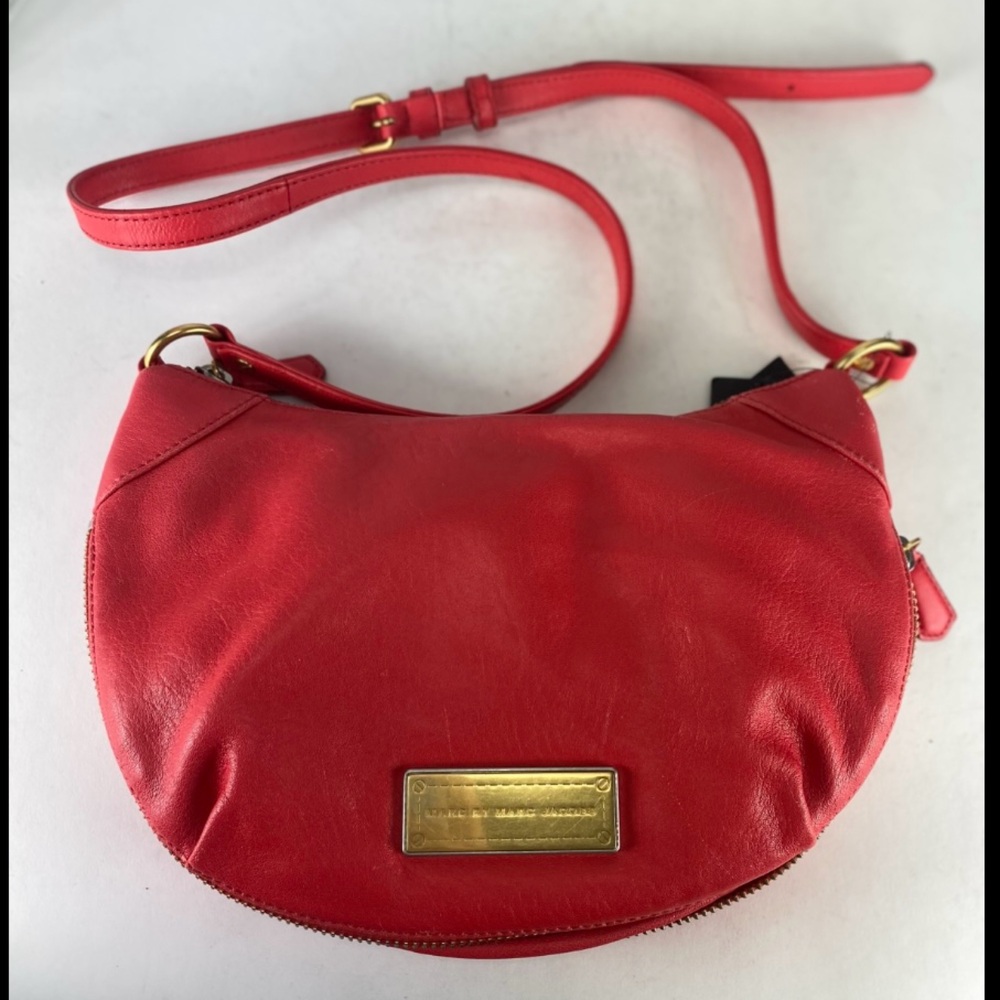 MARC BY MARC JACOBS Washed Up
 Leather Hobo Flame Scarlet Crossbody Bag Shoulder